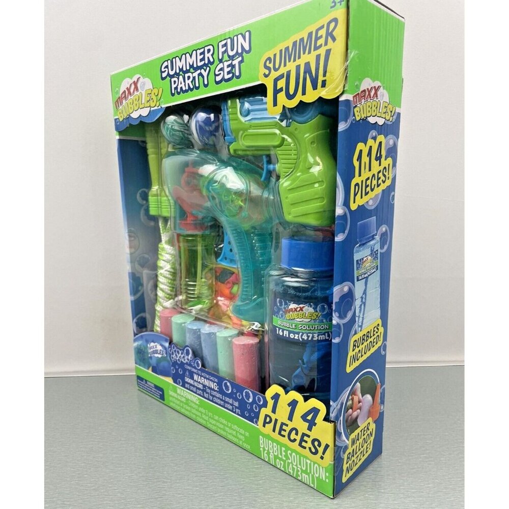 Maxx Bubbles Summer Fun Party Set 114 Pcs Jump Rope Bubble Blaster Balloons - Picture 4 of 11